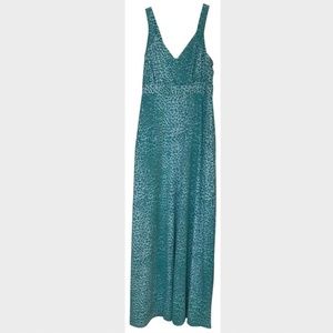 J.McLaughlin Green Blue Leopard Casual Maxi Dress